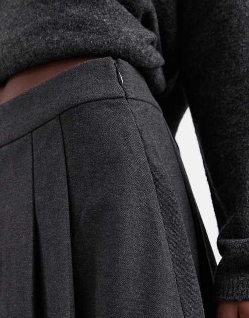 Vero Moda Tall – Gråmelerad minikjol med veck, 3 av 5