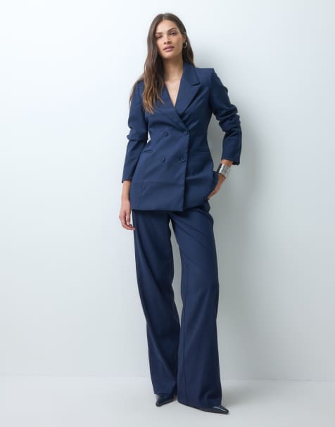 Vero Moda Tall – Granatowy dwurzędowy zestaw o dopasowanym kroju - view 1