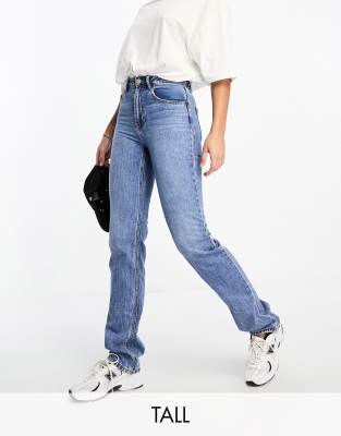 Vero Moda Tall hailey straight leg jeans in medium blue  - ASOS Price Checker