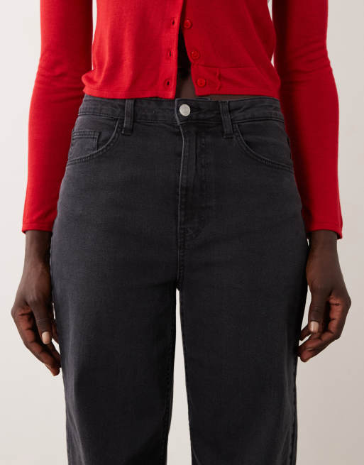 Vero Moda Tall højtaljede jeans med brede ben i mørkegrå denim, 5 af 5
