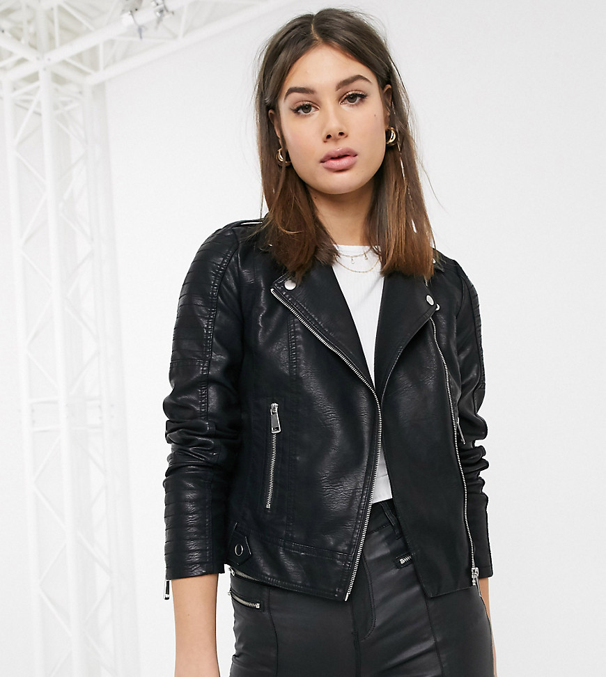 Vero Moda Tall Jacket in faux leather-Black