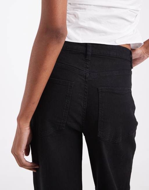Vero Moda Tall jeansy z wysokim stanem i szerokimi nogawkami w czarnym denimie, 4 z 5