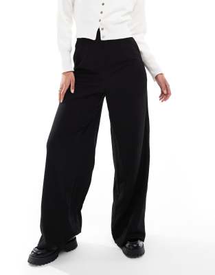 Shop Vero Moda Tall Jersey Crepe Super Wide Leg Pants In Black