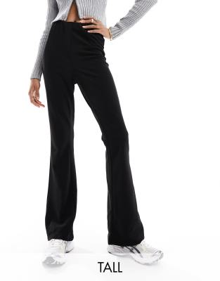 jersey flared pants in black