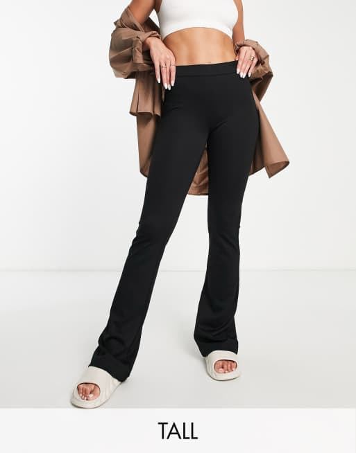 Vero Moda Tall jersey flared trousers in black