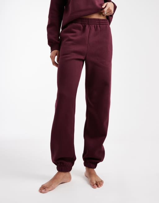Vero Moda Tall - Joggers oversize bordeaux con fondo elasticizzato in coordinato , 5 di 5