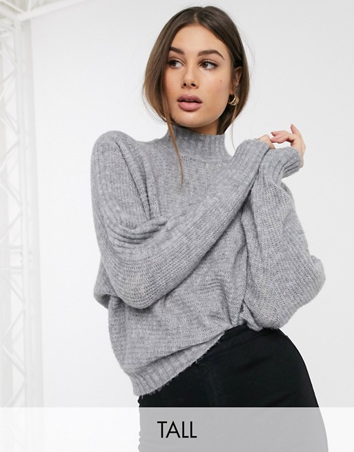 Vero Moda Tall jumper with batwing in grey