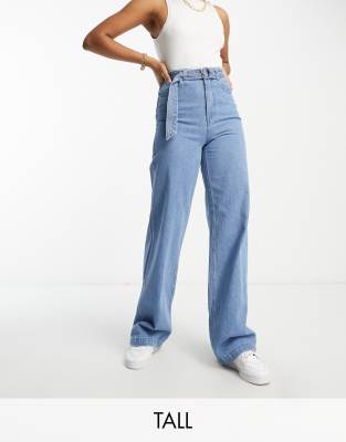 Vero Moda Tall kathy wide leg jeans in medium blue