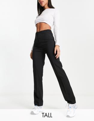 kick flare cropped pants in black