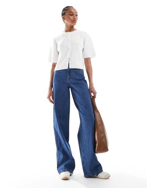 Vero Moda Tall - Kirsa - Jeans ampi a vita alta lavaggio blu medio - view 1