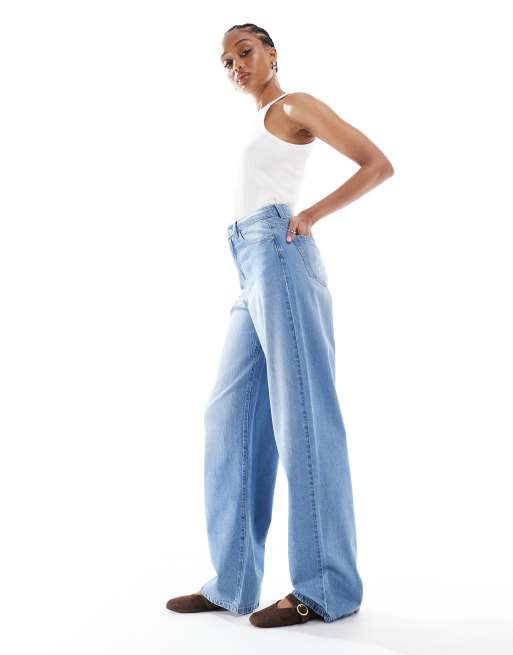 Vero Moda Tall – Kirsa – Ljusblå, tvättade jeans med vida ben och hög midja, 3 av 5