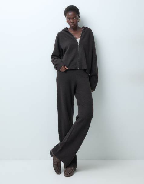 Vero Moda Tall knitted co-ord in chocolate brown melange - view 1