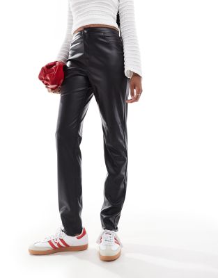 VERO MODA TALL LEATHER LOOK CIGARETTE PANTS 