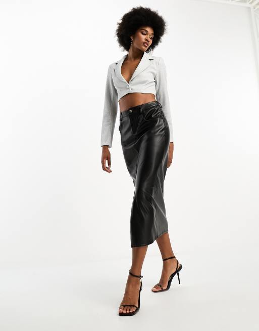 Vero moda 2025 black leather skirt