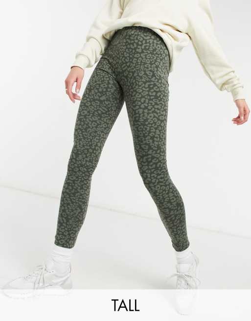 Vero Moda Tall leggings in green animal print