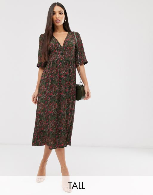 Vero Moda Tall - letnia sukienka midi w kwiaty