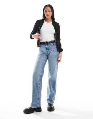 Vero Moda Tall Lightweight Zip Front Bomber Jacket In Black