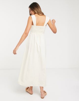 asos cream maxi dress