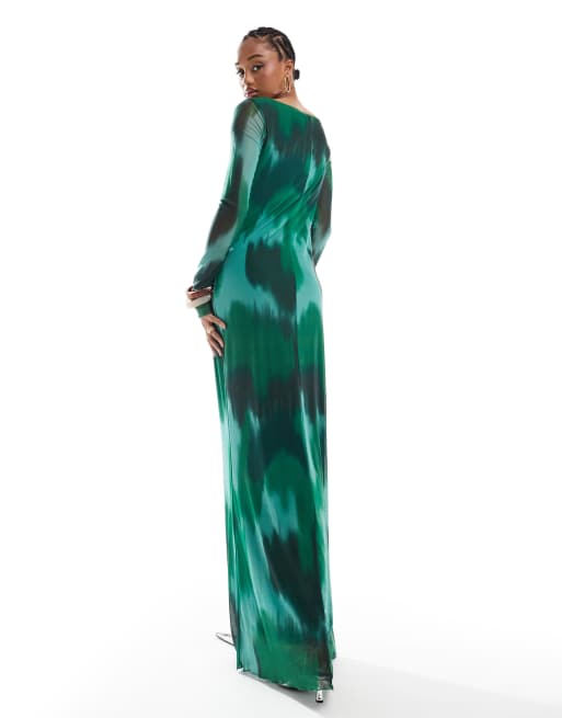 green and blue flower dress Sweet Serenade Green & Blue Floral Corset Maxi Dress
