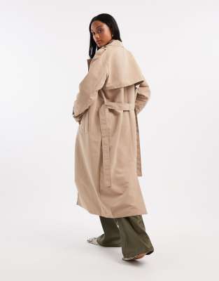 Vero Moda Tall Longline Belted Trench Coat In Neutral