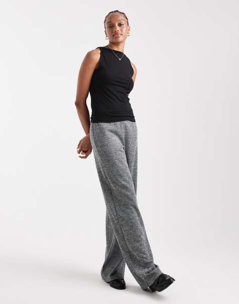 Vero Moda Tall loose pull on trousers in salt and pepper marl - view 1
