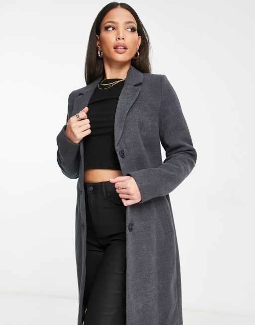 Vero Moda Tall Manteau ajust Gris fonc ASOS