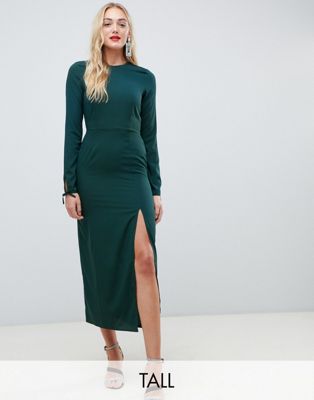 Vero Moda Tall - Midi-jurk met mouwdetail in groen