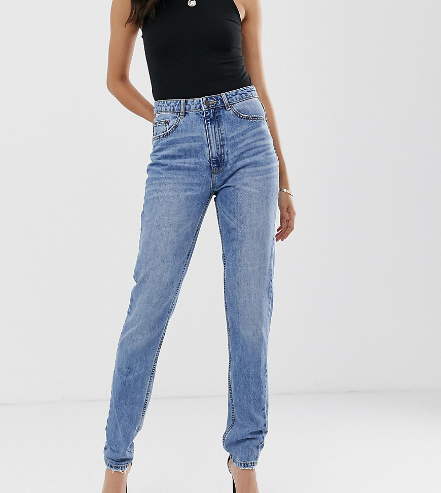 Vero Moda Tall - Mom jeans met hoge taille in acid wash-Blauw