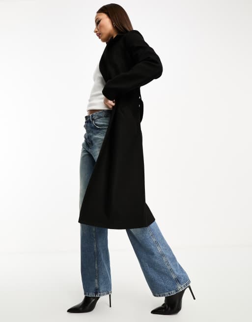 Vero Moda Tall - Nette halflange jas met riem in zwart, 2 van 4