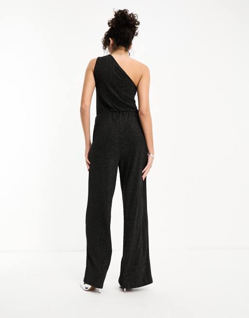 River Island Bardot Corset Jumpsuit in Black