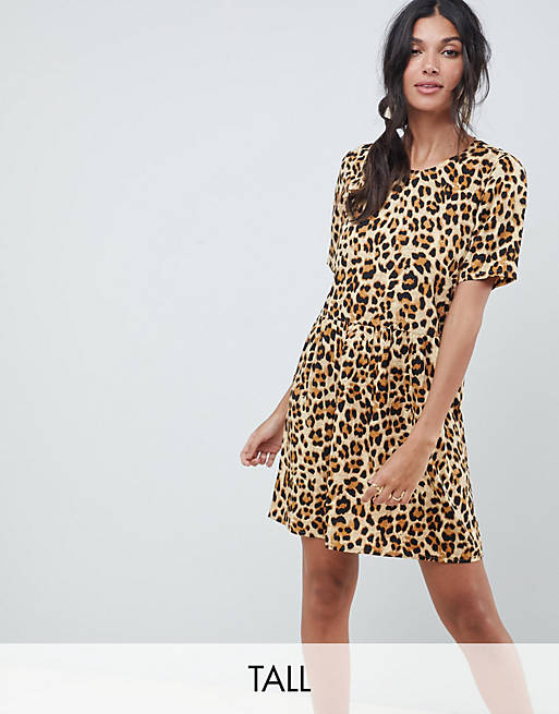 Vero Moda tall oversize animal print smock dress | ASOS