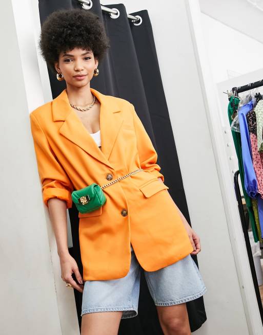 Orange hot sale oversized blazer