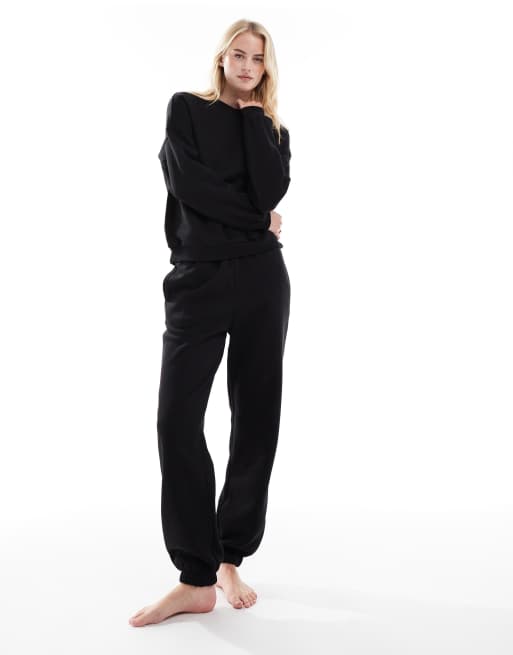 Vero Moda Tall oversized cuffed trackies in black (part of a set)