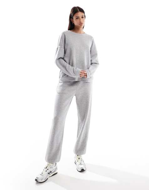 Vero Moda Tall oversized cuffed trackies in light grey (part of a set) - view 1