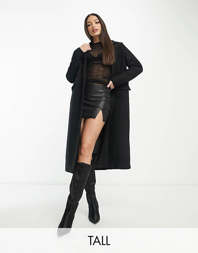 Vero Moda Tall - oversized formal coat in black