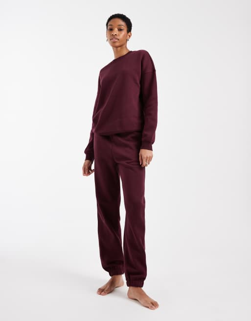 Vero Moda Tall oversized sweatshirt co-ord in burgundy, 2 of 4