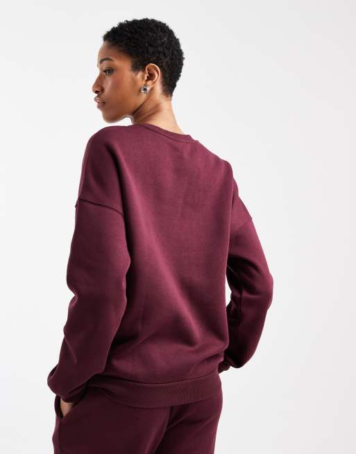 Vero Moda Tall oversized sweatshirt in burgundy (part of a set), 4 of 4