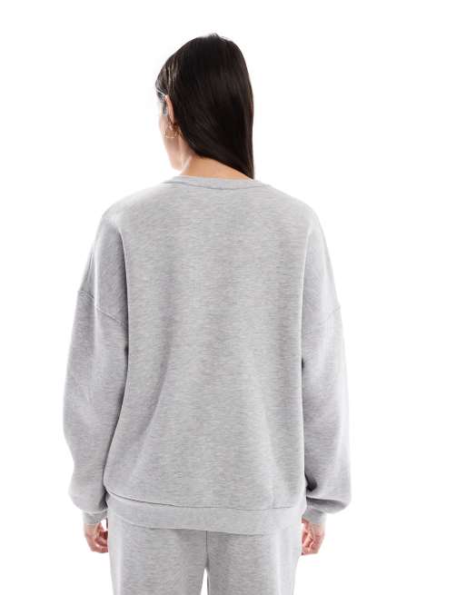 Vero Moda Tall oversized sweatshirt in light grey (part of a set) , 4 of 4