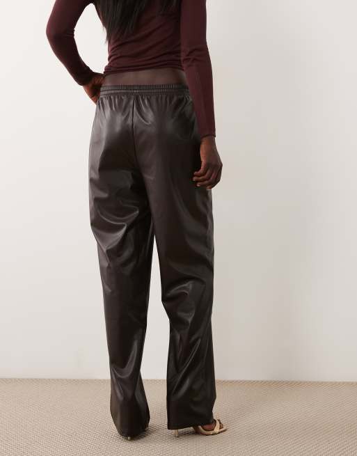 Vero Moda Tall pantalon à nouer à la taille marron chocolat, 4 de 5