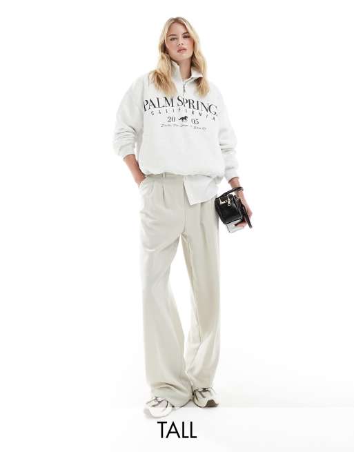 Vero Moda Tall - Pantalon dad ample - Argenté doublé