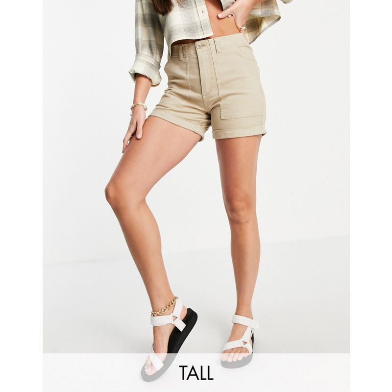 Donna Pantaloncini estivi Vero Moda Tall - Pantaloncini cargo in misto cotone organico, colore beige