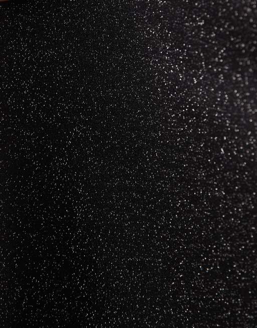 Vero Moda Tall pantaloni a vita medio alta a gamba larga con glitter neri, 5 di 5