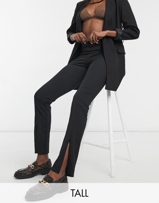 Vero Moda Tall - Pantaloni neri con zip sul davanti