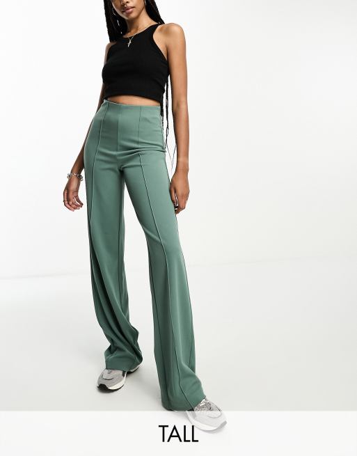 Flare-Leg High-Rise Pintuck Pants - Tall, Tall