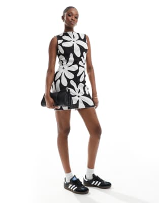 Shop Vero Moda Tall Plisse Sleeveless Mini Dress In Black
