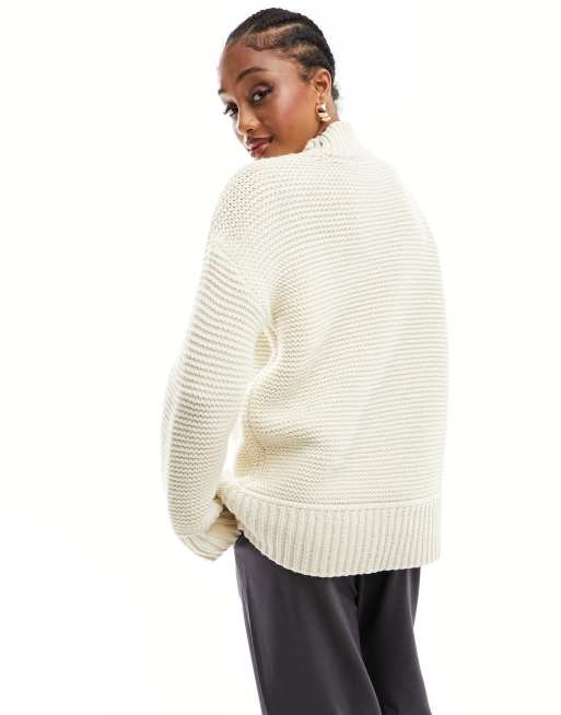 Object super soft longline high neck sweater with seam detail in