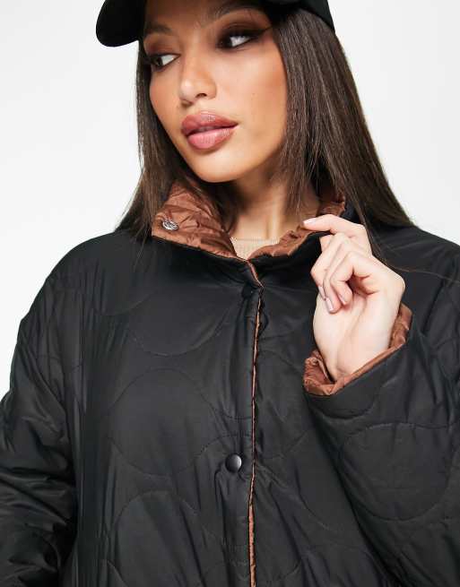 Black funnel neck outlet coat women's