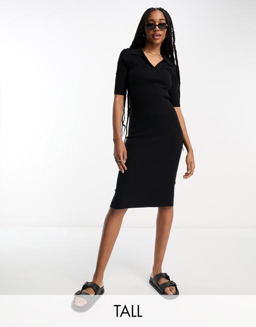 Black ribbed t store shirt dress