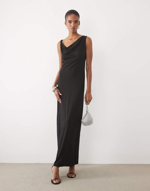 Vero Moda Tall ærmeløs maxikjole med twist-detalje i sort, 2 af 4