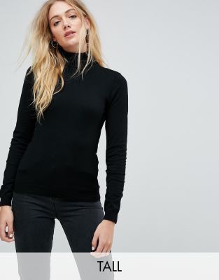 Vero Moda Tall Roll Neck Top-Black